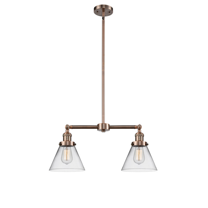 Callahan 2 - Light Kitchen Island Pendant, No Bulb Included, Clear, Satin Gold
