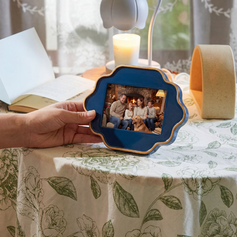 Cadre photo au design unique avec verre - Présentoir pour la maison, Chêne, 4 po x 6 po