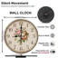 Horloge murale ronde en bois 10 po, mouvement à quartz silencieux, imprimé UV, à piles-1322876636