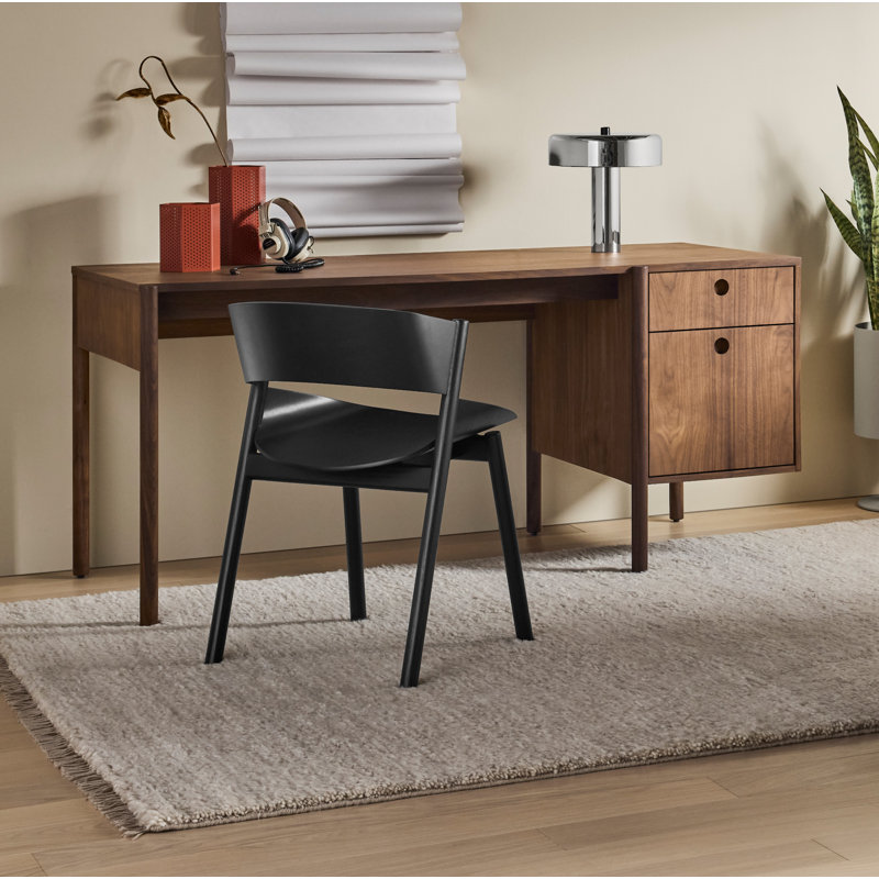 Port Upholstered Dining Chair, Black on Ash