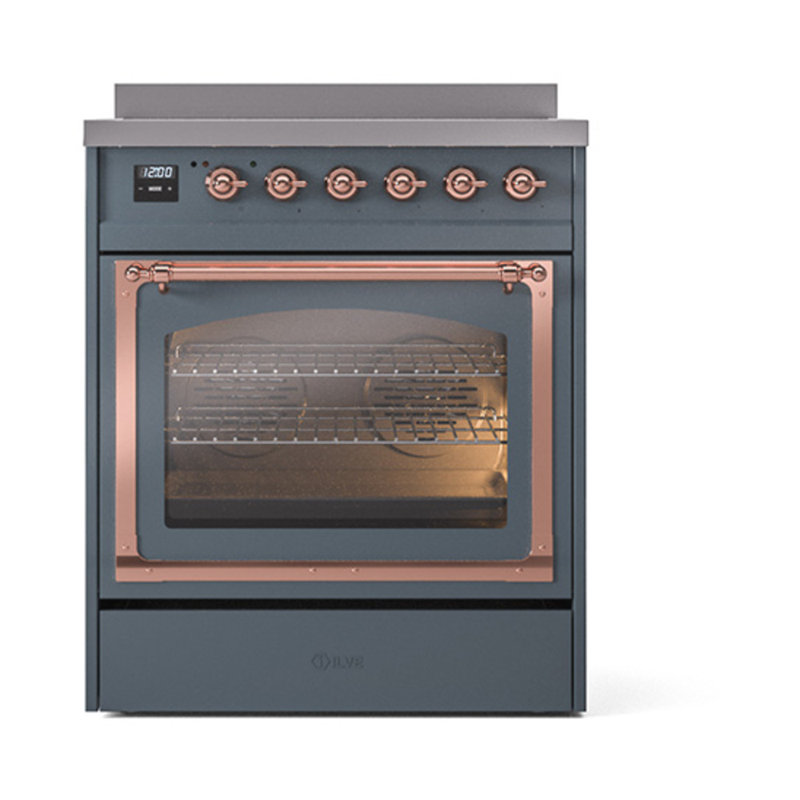 ILVE Nostalgie II Noblesse 30 in Induction Range, Blue Grey/Copper