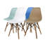 Chaise d'appoint avec pieds en bois naturel. Chaise de salle à manger Carbone Clegg Eiffel (turquoise / kaki / bleu / blanc)-1432745678