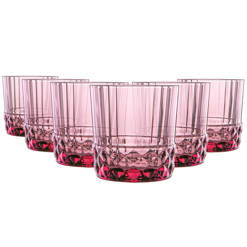 America '20s Whisky Glasses, 12, 300mL, Pink