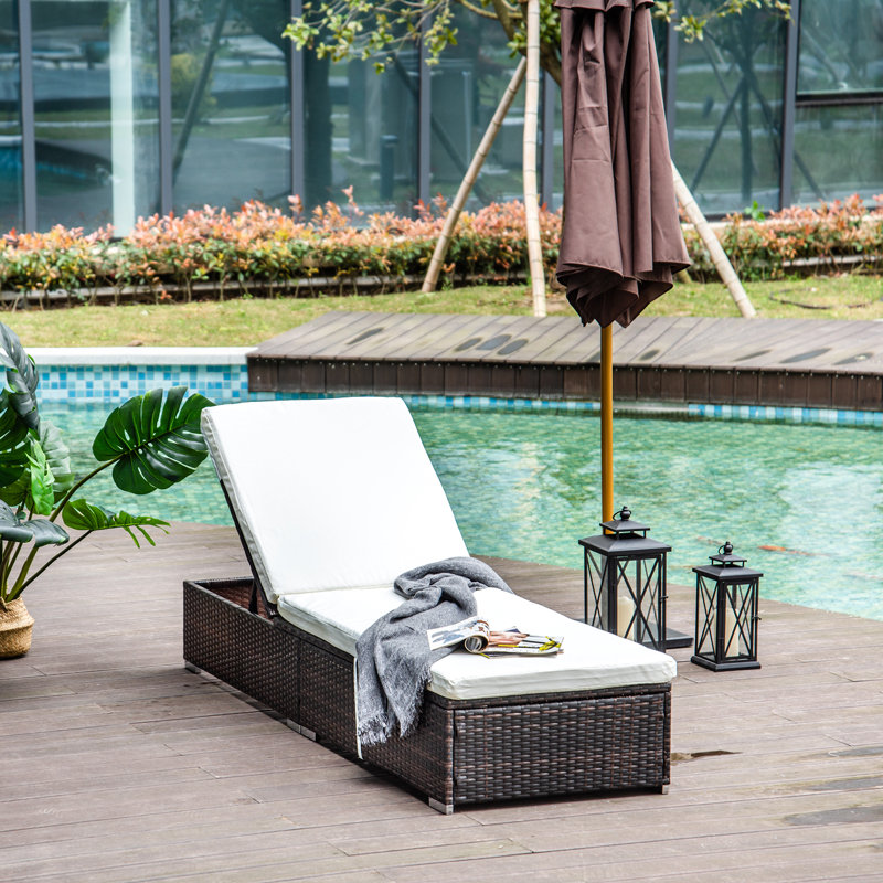 Kittle 195cm Long Reclining Single Chaise with Cushions