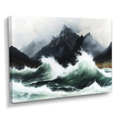 Stormy Seas Mountain Landscape I - Landscape Mountains Wall Art Print