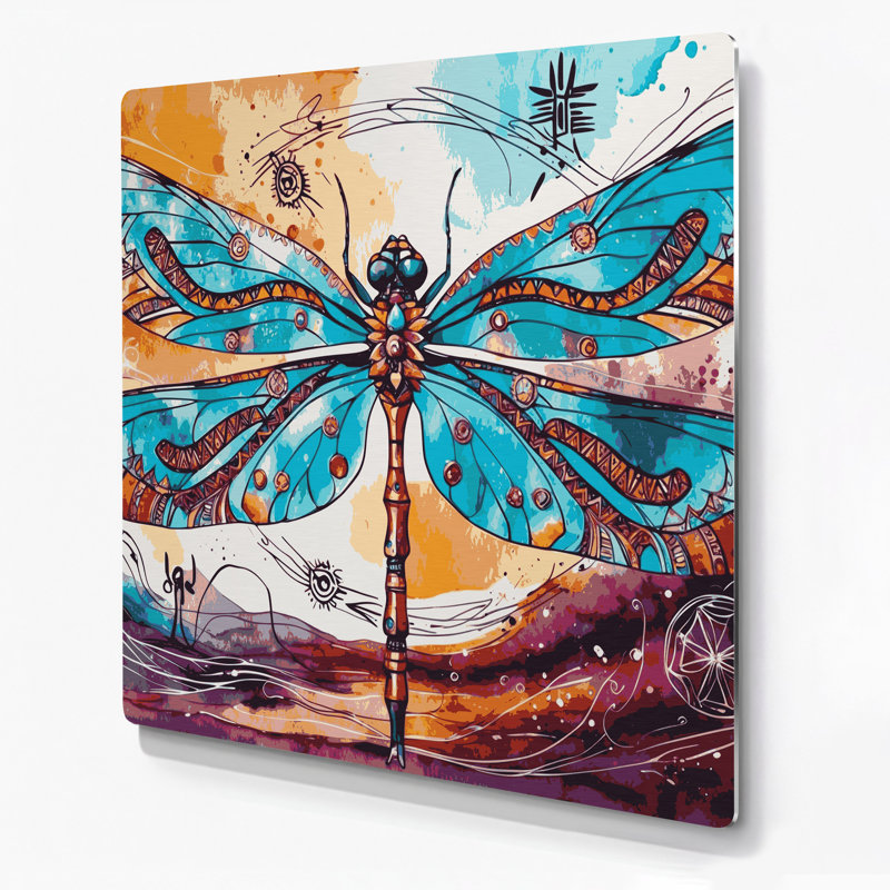 Art mural sud-ouest libellule en métal brun 21, H 16 po x l 16 po