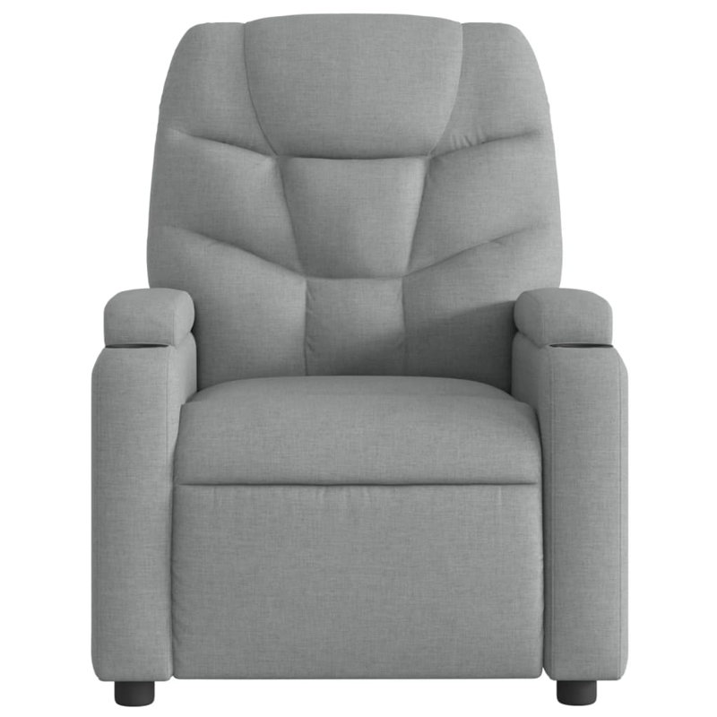 Upholstered Massage Chair, Light Gray Polyester