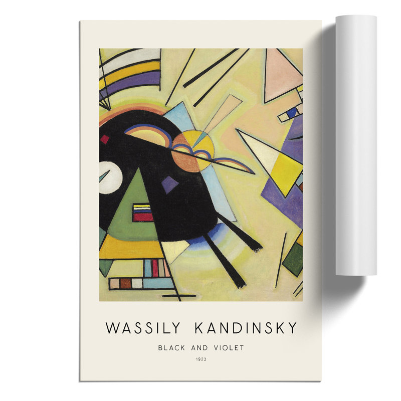 Black and Violet Print by Wassily Kandinsky - Frameless Print, 42cm H x 30cm W x 0.1cm D