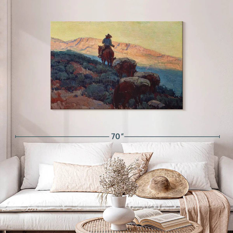 Lelar Cowboy sur le sentier, H 30 po x l 45 po