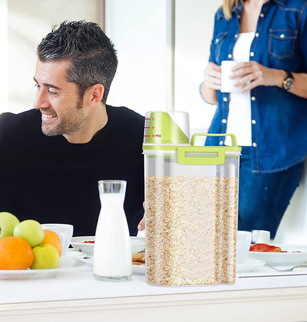 Ivy Bronx Rice Storage Container 4 Lbs, Lime Green Cereal Containers