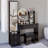 17" Led Touch - Control 3 Color Brightness Adjustable Mirror, Full Body Mirror Cabinet, Vanity Table, Cushioned Stool , 2 Ac + Ports, American Inspired Dressing Package Design, Ensemble, Round Stool,-1614878103