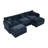 Modern Chenille Loveseat Sofa Couch With Ottoman-1360277067-1360277079