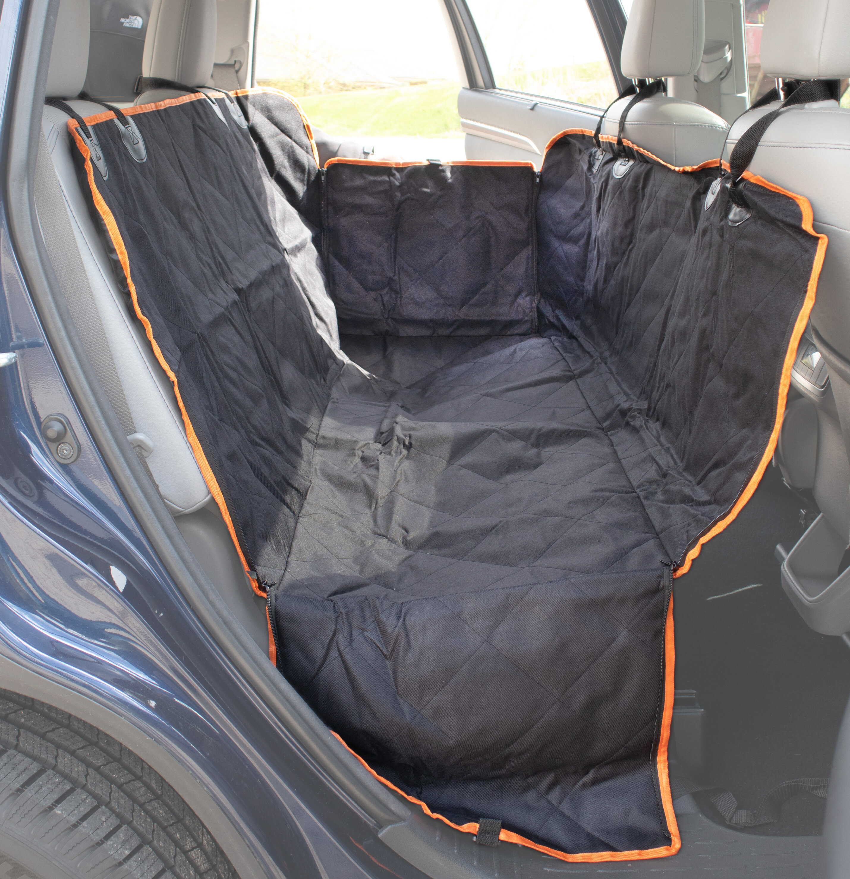 Premium Hammock Dog Car Seat Cover for Trucks with Mesh Window for Stress Free Travel, Heavy Duty, Waterproof and Scratchproof Pet Seat Cover Backseat