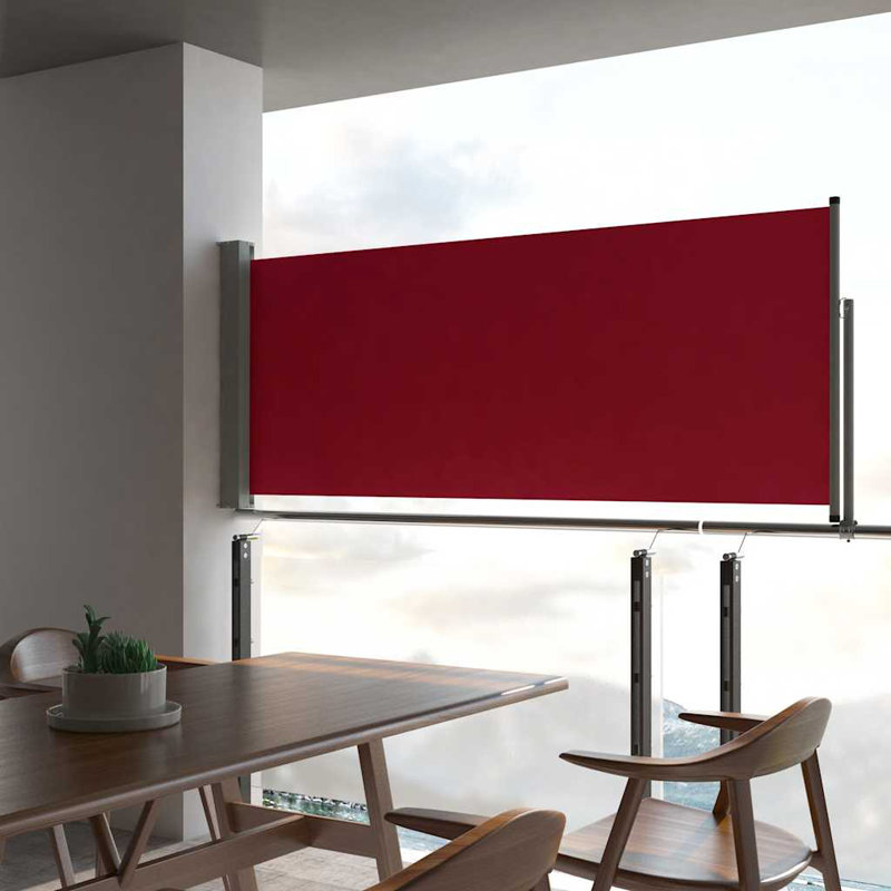 Dakota Fields 300cm W Fabric Cover Retractable Side Awning, Red
