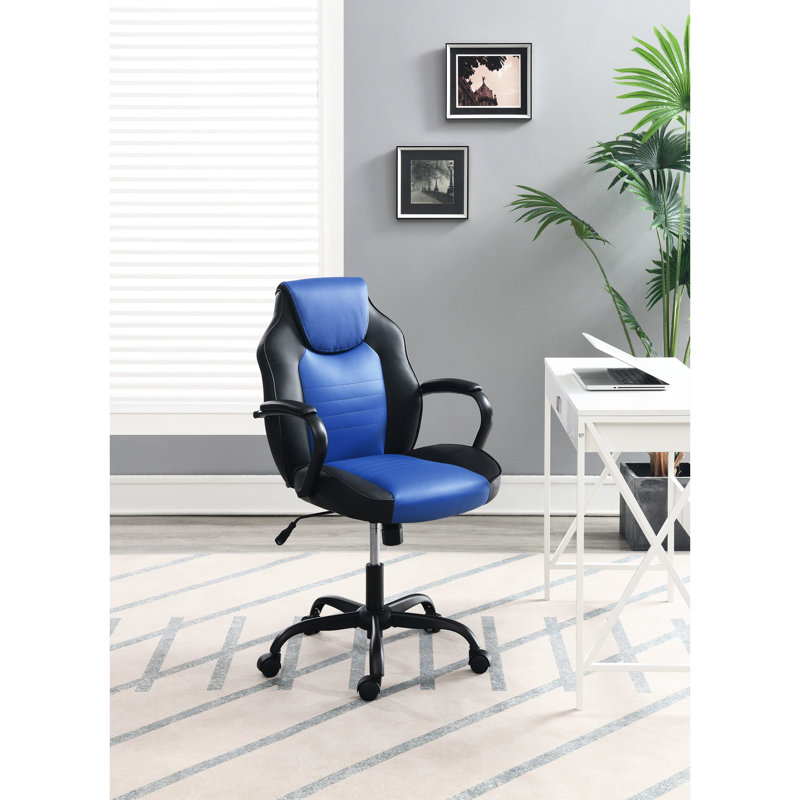 Fauteuil de bureau ergonomique en similicuir noir avec changement de hauteur lisse et polyvalent