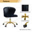 Petillo Swivel Velvet Office Task Chair with Adjustable Height and Padded Cushion-731304327