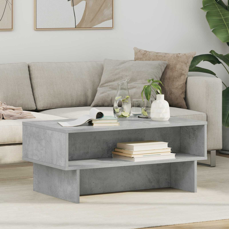 Coffee Table with Storage, 35cm. H x 80cm. L x 46cm. W, Concrete Grey