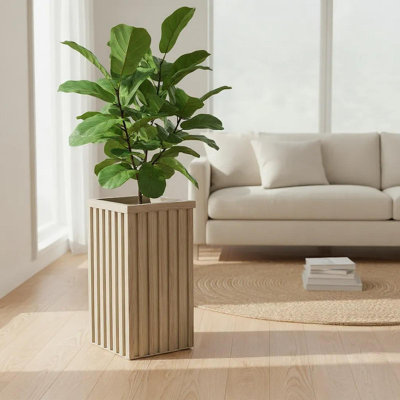 Square Grove Column Planter - Black