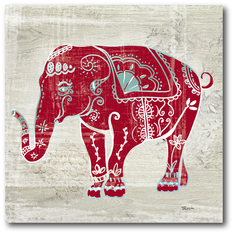 « paint éléphant », impression sur toile, H 24 po x l 24 po x 1,5 po