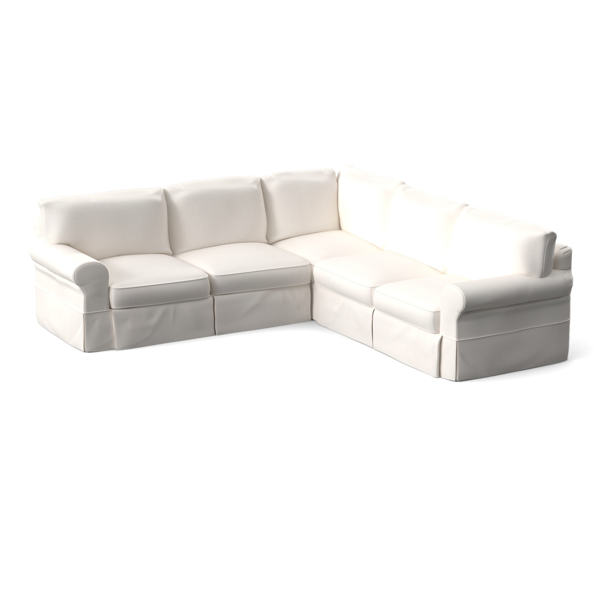 Amari Upholstered L-Sectional, Right Hand Facing, Macarena Light Gray Canvas
