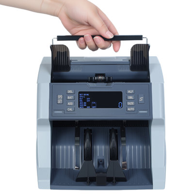 Money Counter Machine With Value Count, Dollar, Euro Uv/Mg/Ir/Dd/Dbl/Hlf/Chn Counterfeit Bill Detectors，Add And Batch Modes, Cash Counter With Lcd Display