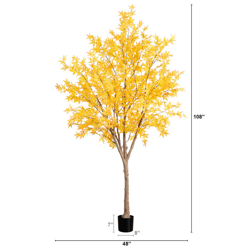 Autumn Maple Artificial Fall Tree, 108" H x 48" W x 48" D