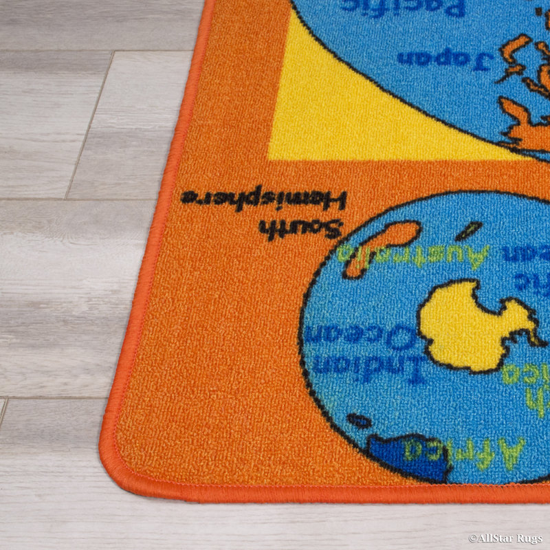Rectangular Abstract Nylon Rug, Rectangle 3'3" x 4'10"