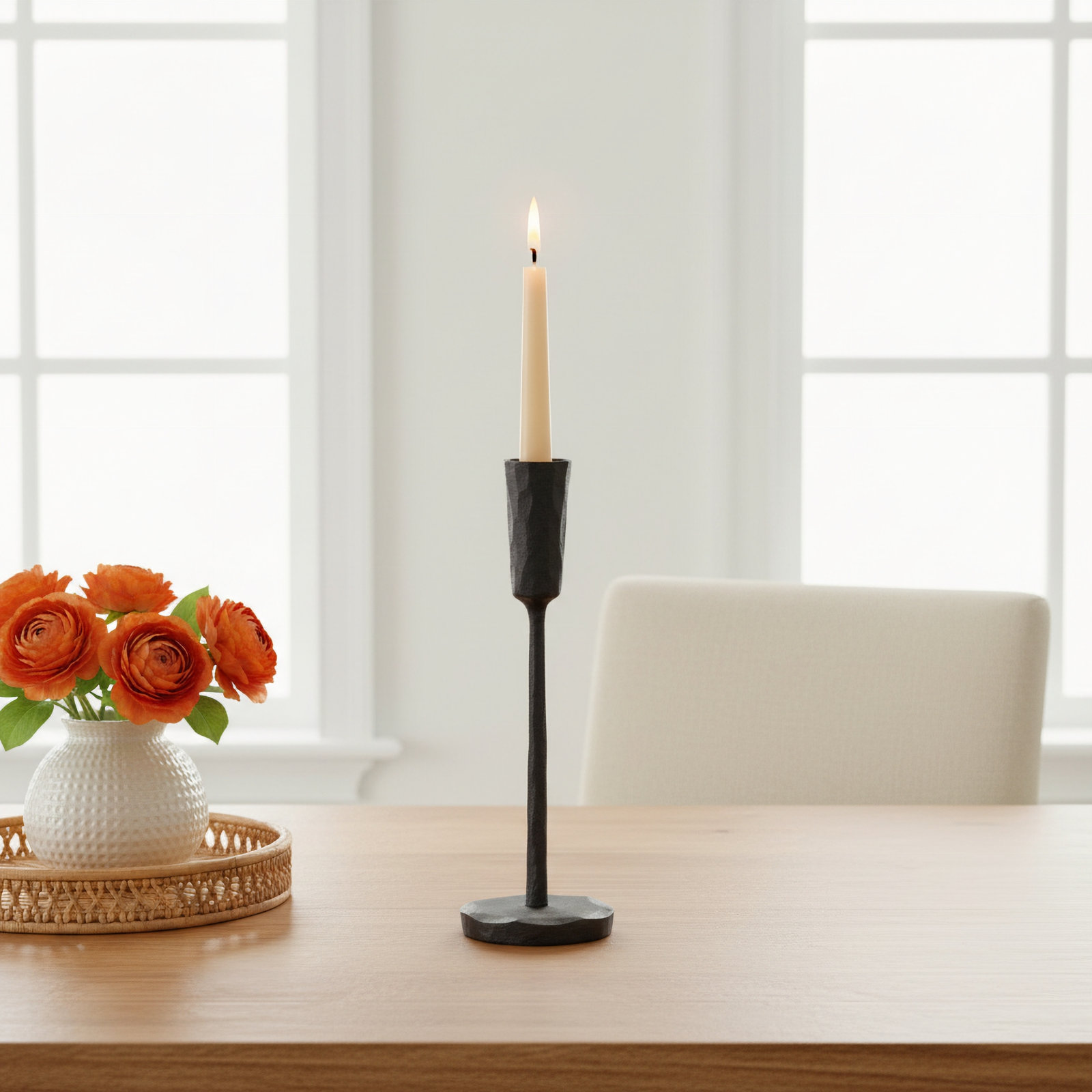 Amoy Metal Candlestick Holder, 11.25'' H X 2.5'' W X 2.5'' D