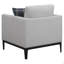 Chaise à dossier coussiné gris clair