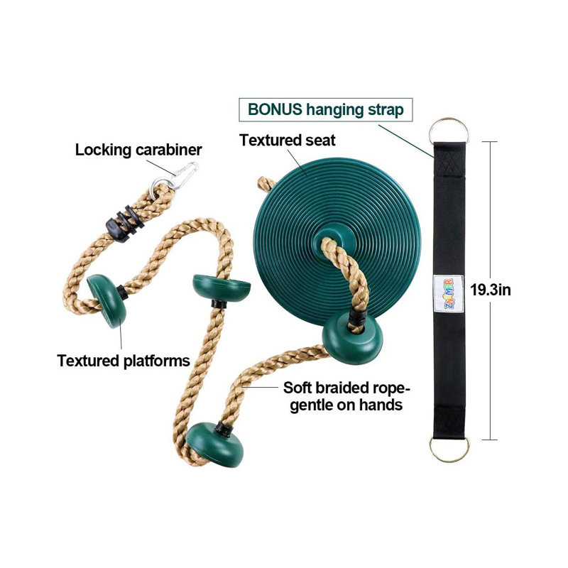 Goodwish 12'' Disc Swing with Mounting Hangers and Chains, Green