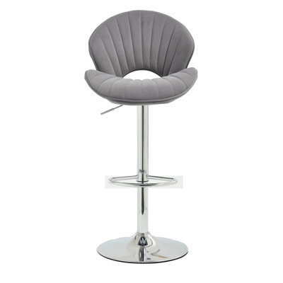 Bar Stools Set of 2 - Adjustable Barstools with Back and Footrest, Counter Height Bar Chairs for Kitchen, Pub -Grey