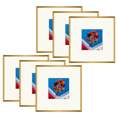 Ensemble de cadres photo en métal avec passe-partout - Basics by Wayfair ™