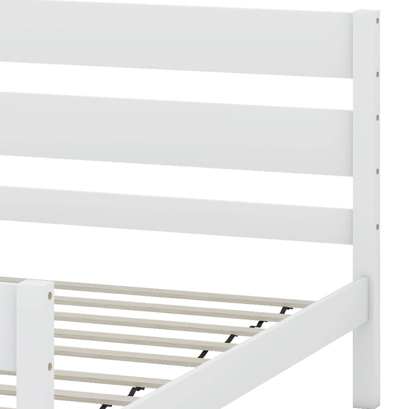 Lit simple avec tête et pied de lit, Blanc