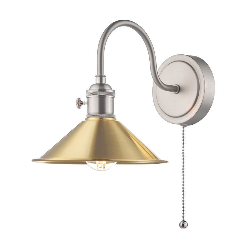 Wall Light, Antique Chrome, Gold