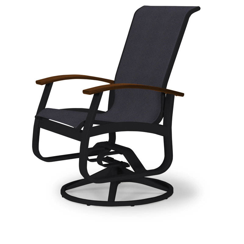 Chaise de patio pivotante Askar, Noir 5D Sunbrella®, Kona P10, Noir texturé
