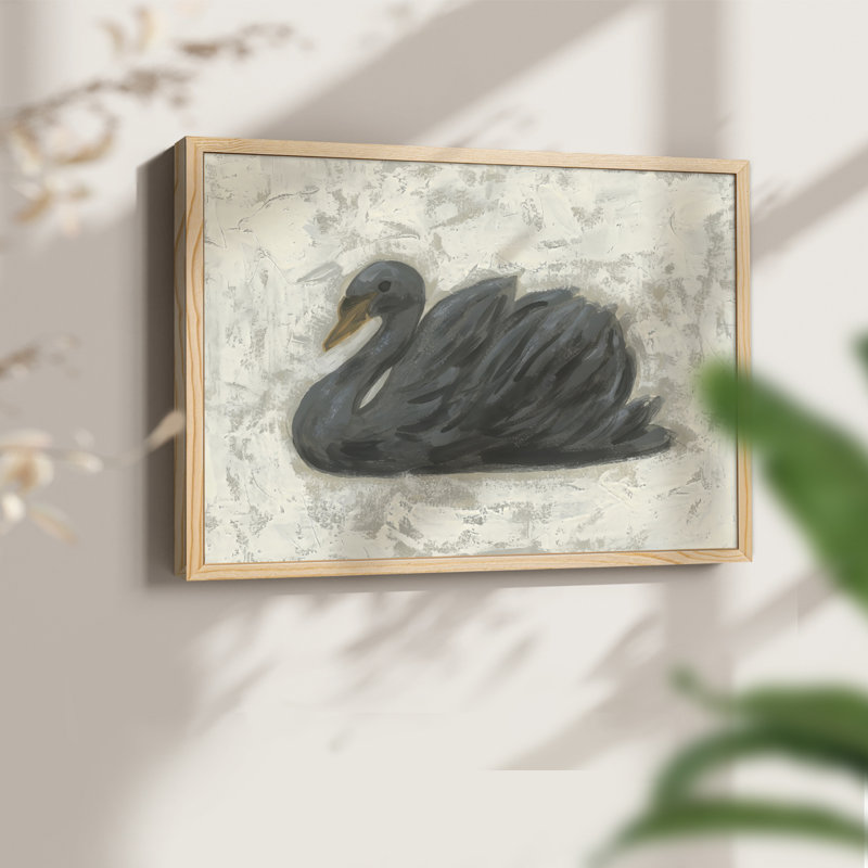White Swan/Black Swan I -Framed Print - Restickable, H 8 po x l 10 po, Naturel