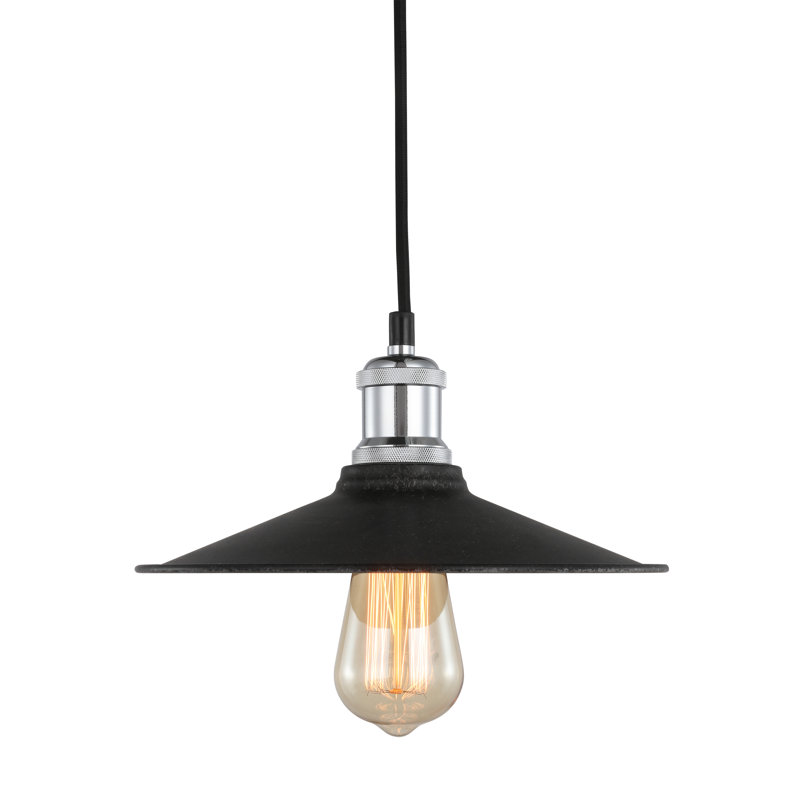 Luminaire suspendu conique à 1 lumière Pinnix, Chrome