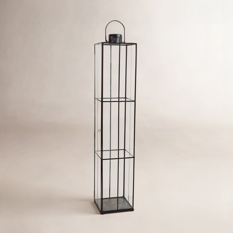 Lanterne de table en métal 22 po, H 42 po x l 8 po x P 8 po