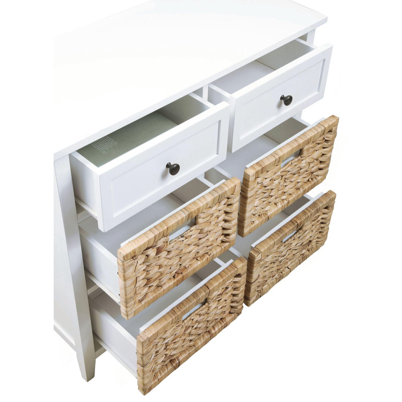 Flavius 6-Drawer Rectangular Accent Chest, White