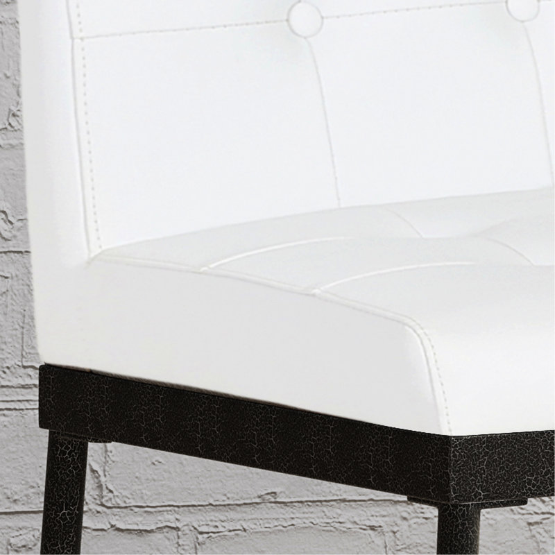Tabouret de comptoir industriel moderne (de 2) - tabouret à boutons en bois blanc de 23 pi x 38,8 po