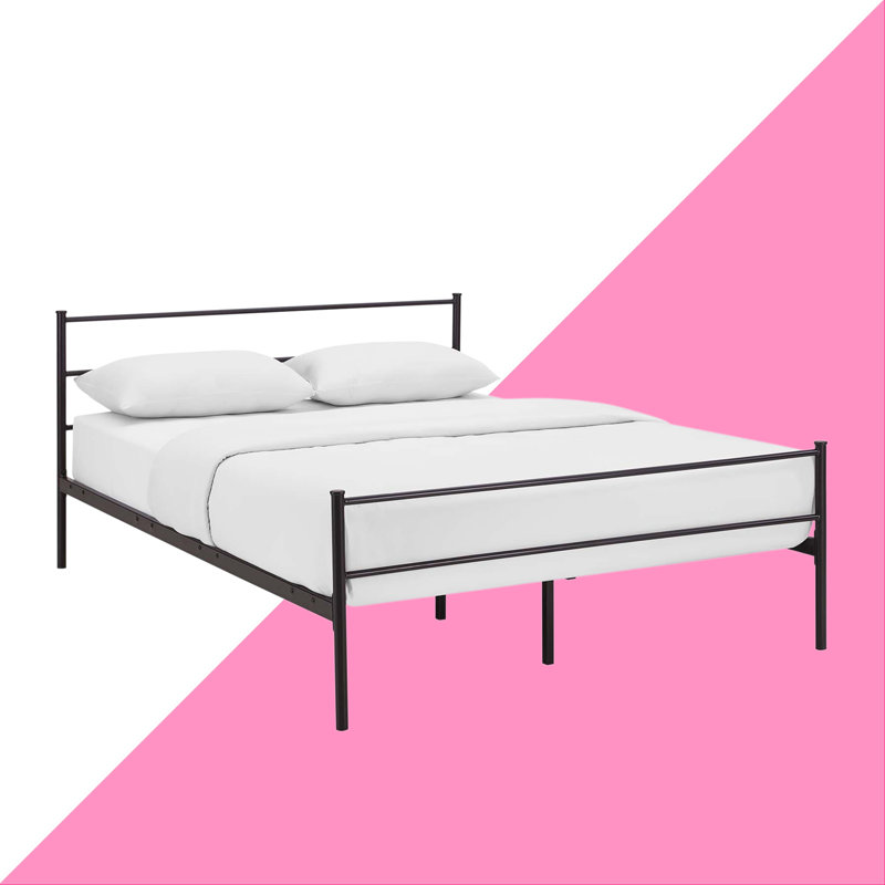 Alina Platform Bed Frame, Brown, Full / Double