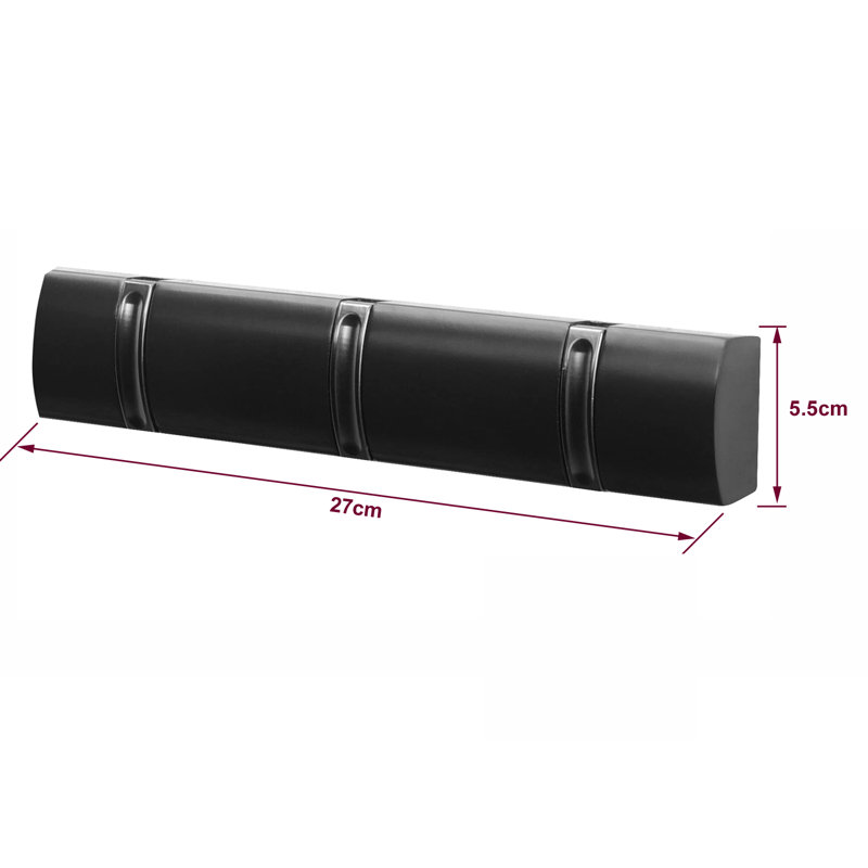 Coolkeeran Wall 3 - Hook Wall Mounted Coat Rack, Black