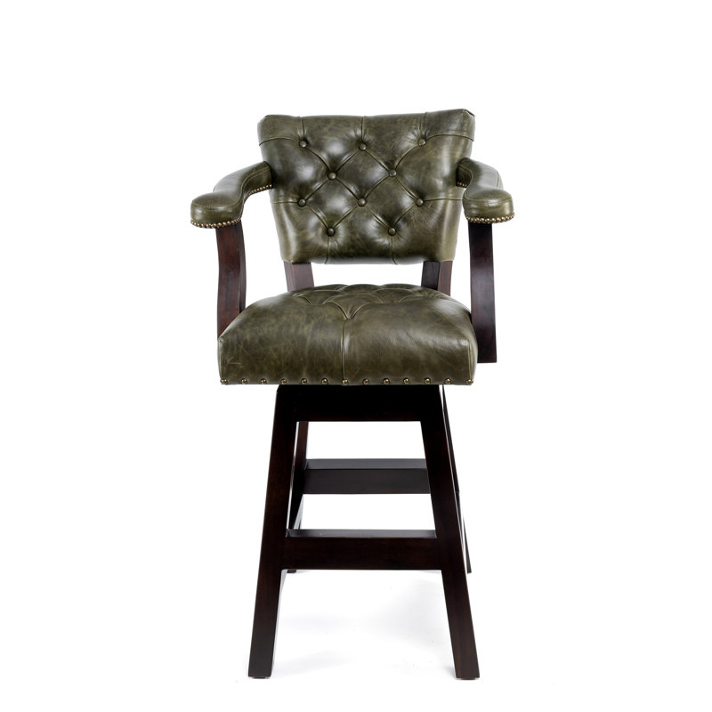 Trophy Tufted, Counter Stool (26" Seat Height), Green