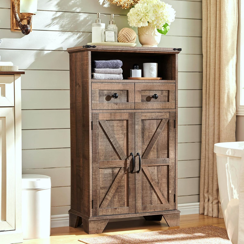 Freestanding Bathroom Cabinet, Light Brown