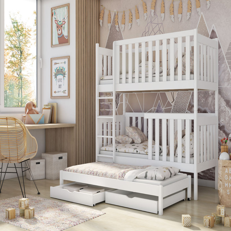 Faywood Bunk Bed With Drawers And Pull-Out Bed, European Toddler (80 x 180cm)