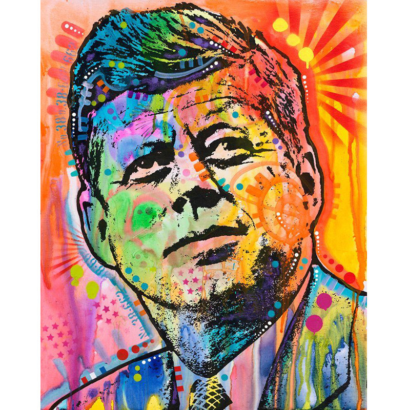 Art sur toile de la collection Winston Porter Dean Russo, titre: JFK, H 34 po x l 28 po