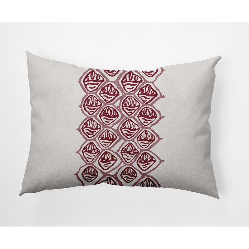 Geometric Reversible Throw Pillow, Maroon, 20" x 20"
