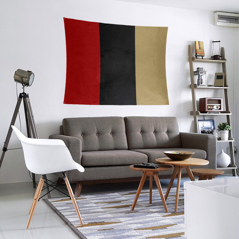Tapisserie en polyester San Francisco, H 68 po x l 80 po, Rouge/noir/or