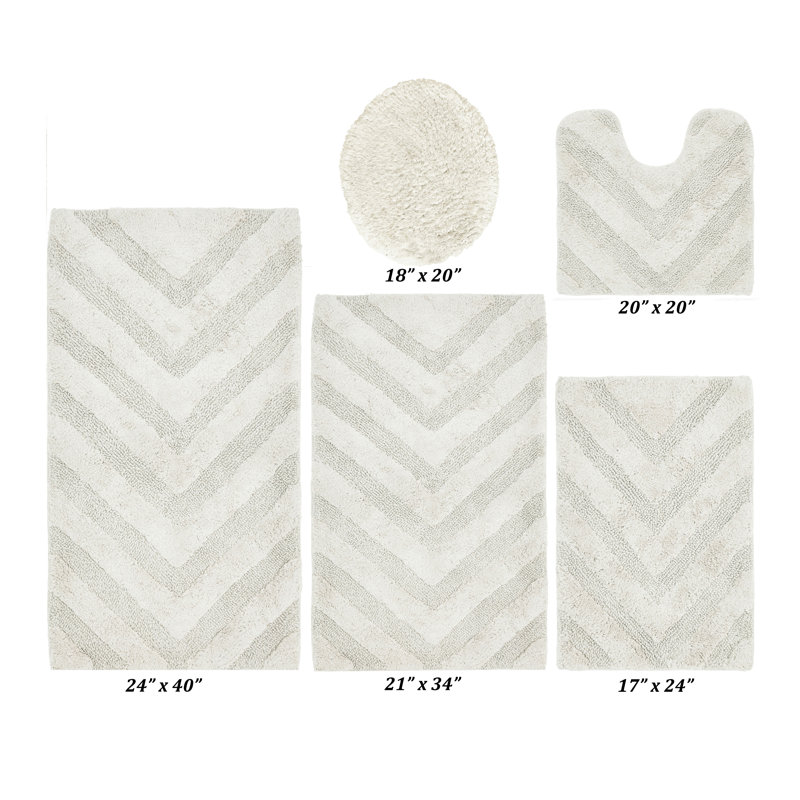 Ensemble de tapis pour salle de bain 6 pièces Annaclara Premium 100% coton 1990 GSM, Ivoire ivoire