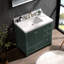 Meuble-lavabo Corena de 91 cm en chêne massif avec comptoir en marbre reconstitué, 4 tiroirs à fermeture amortie et lavabo encastré.-768475637